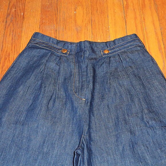 NWOT! Zara Women’s High Waisted Wide Leg Dark Blue Denim Jeans, Sz.S - Picture 2 of 4